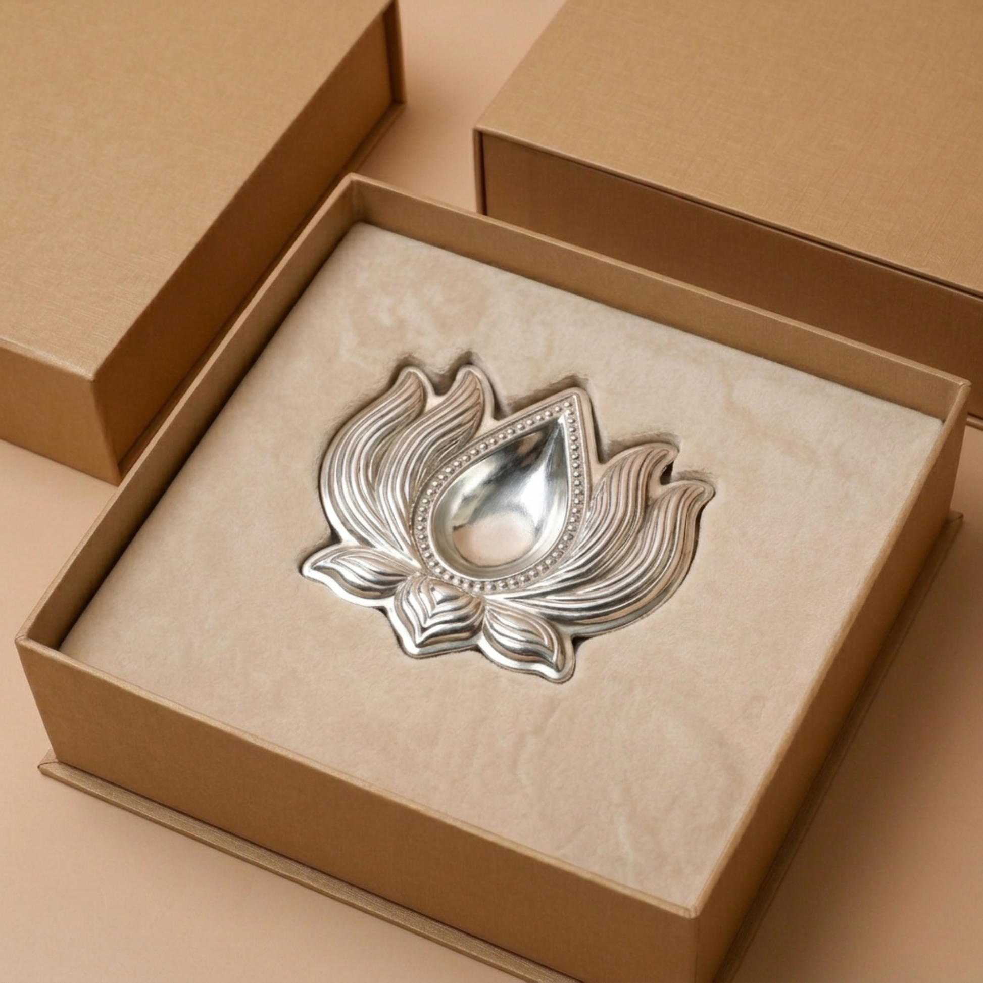 925 Silver Lotus Flower Diya