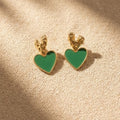 Emerald Heart Drop Earrings