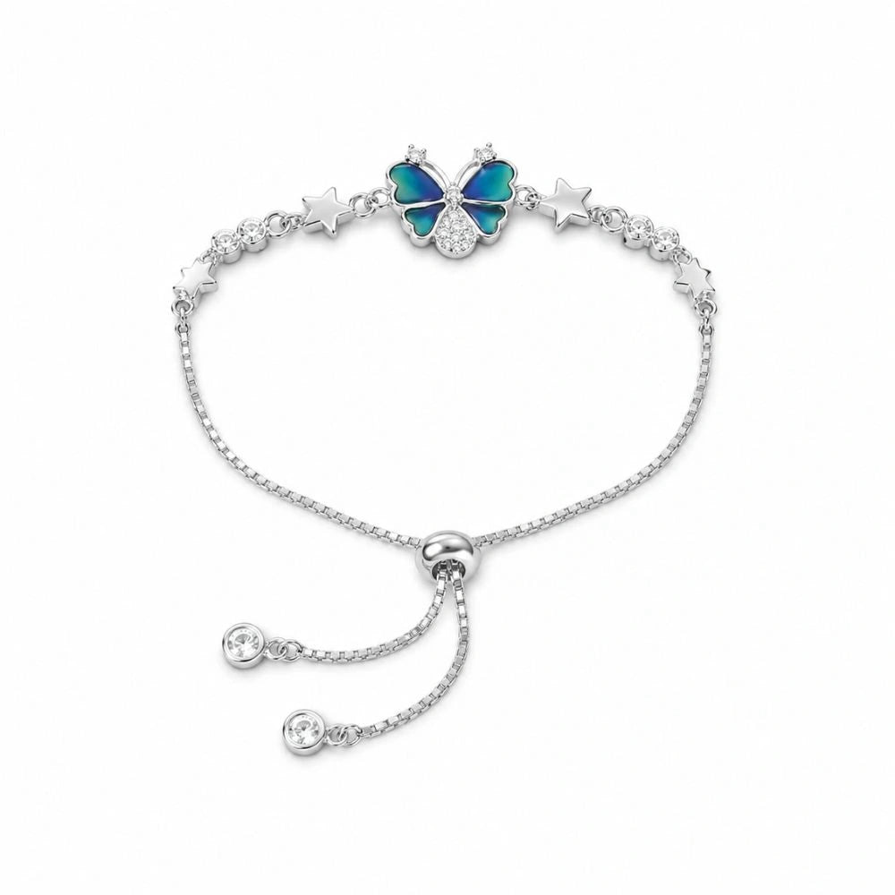 Sterling Silver Aurora Butterfly Star Bracelet 925