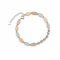 Silver Dual Tone Hammered Bracelet 925