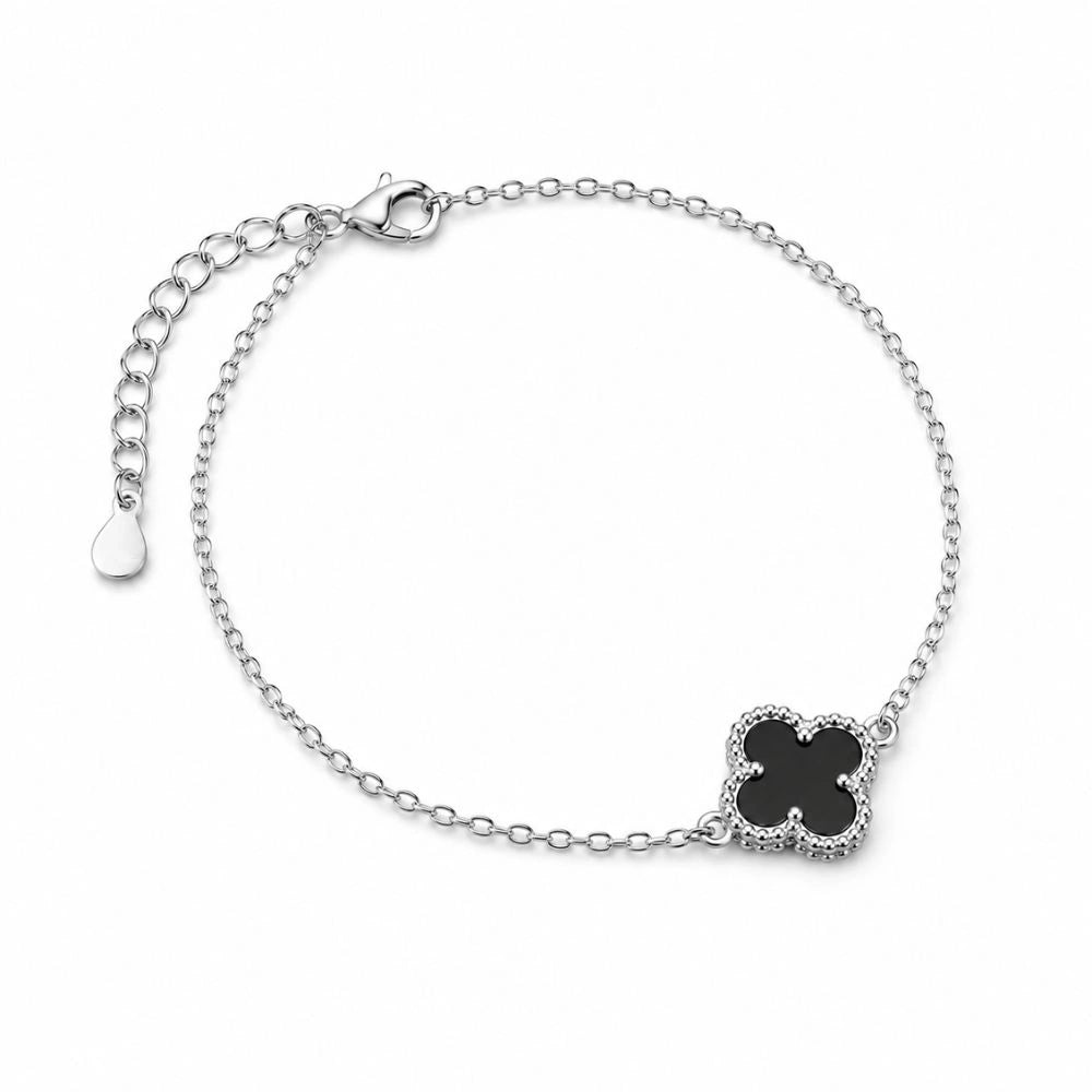Midnight Clover Charm Bracelet