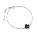 Midnight Clover Charm Bracelet