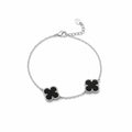 Midnight Clover Charm Bracelet 925