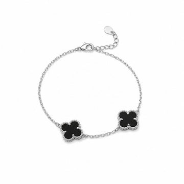 Midnight Clover Charm Bracelet 925