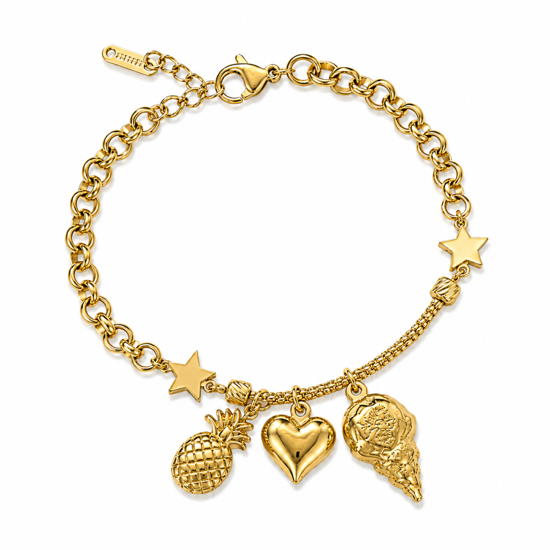 Celestial Charm Bracelet – Gold Edition