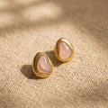 Blush Stone Gold Stud Earrings