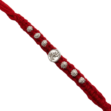 92.5 Sterling Silver MAULI KALAWA "Mere Bhayia" Rakhi Bracelet