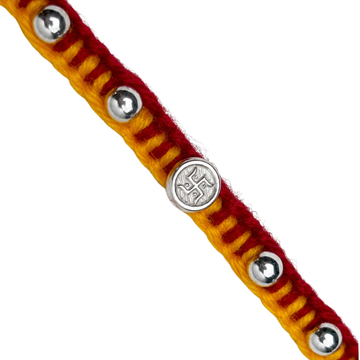 92.5 Sterling Silver MAULI KALAWA "Swastik" Rakhi Bracelet