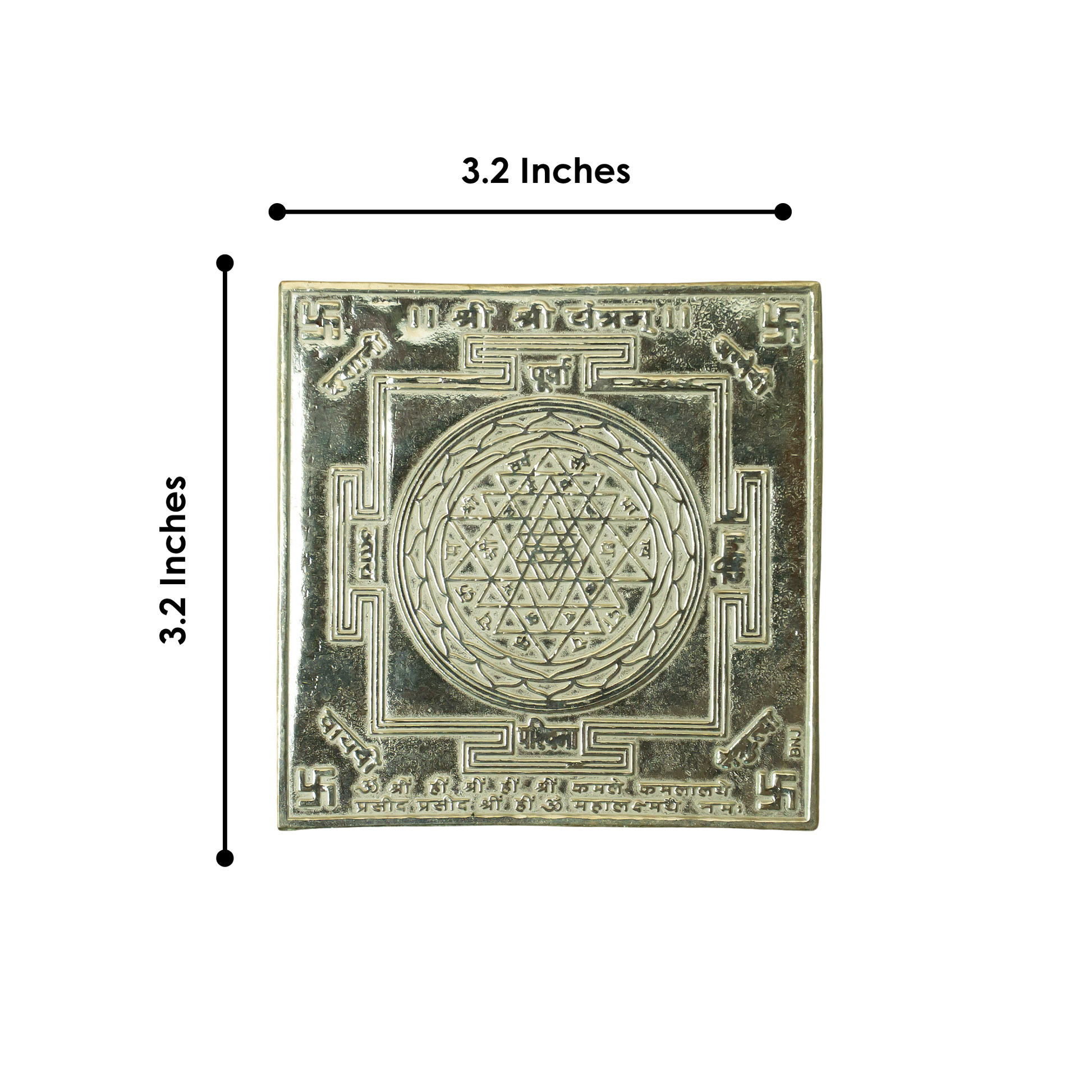 925 Pure Silver Shree Yantra Hindu Vedic Symbol for Wealth & Prosperity - 19 Gram(Big)