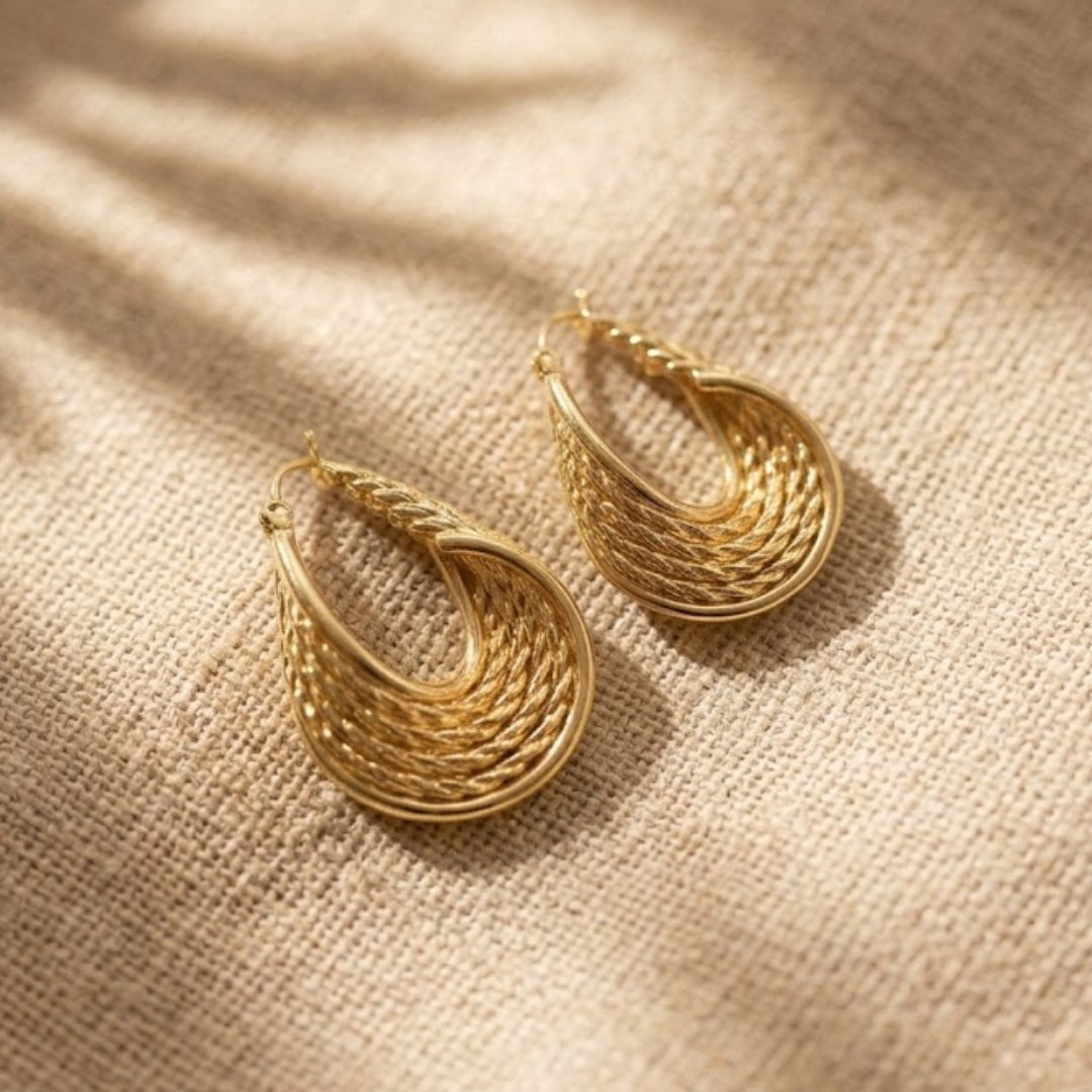 Aurora Weave Hoop Earrings