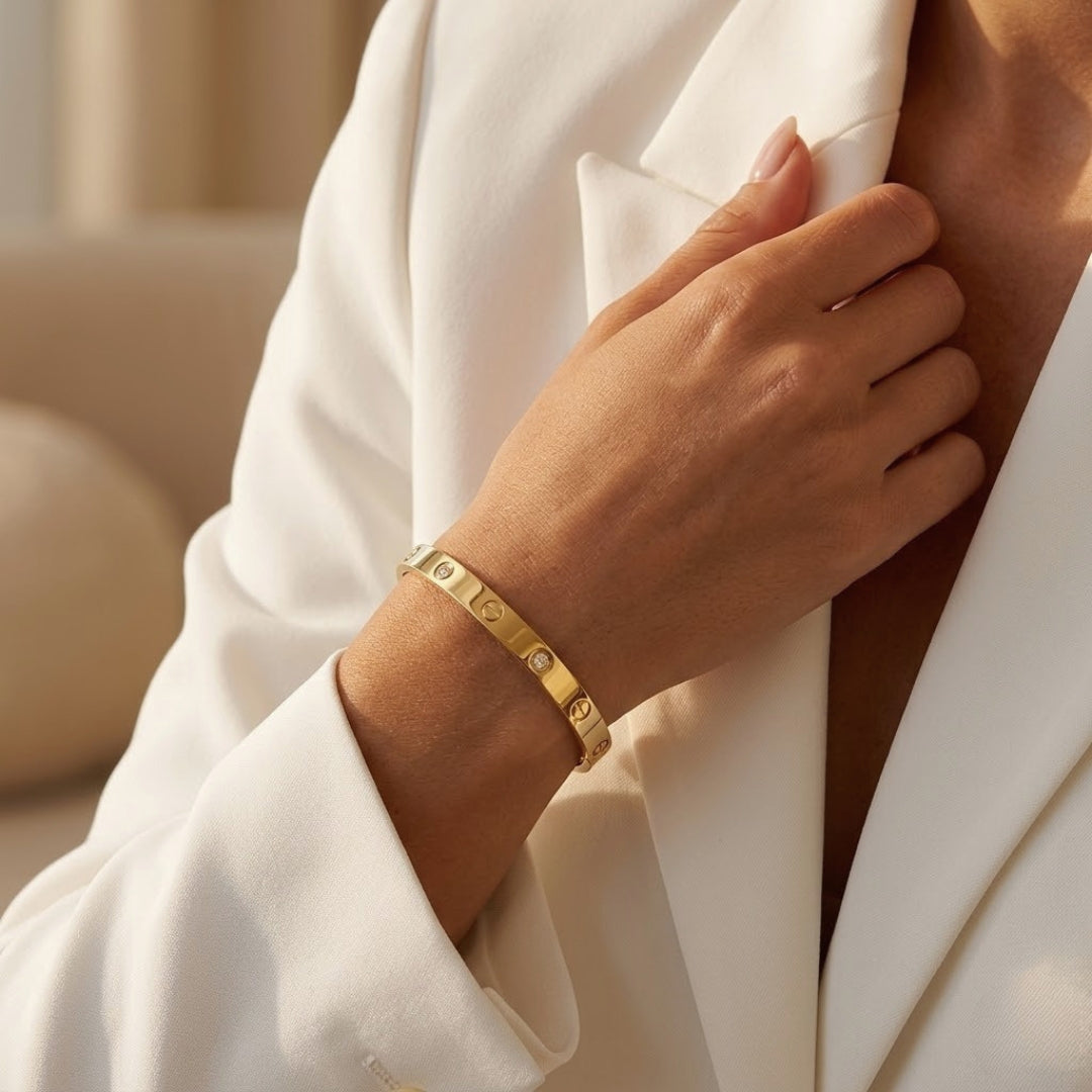 Aurelion Pavé Lock Bangle