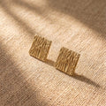 Molten Wave Square Stud Earrings