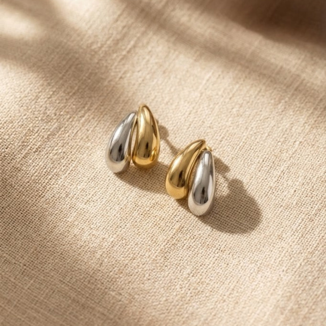 Dualuxe Two-Tone Hoop Earrings