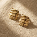 Aureva Textured Layered Stud Earrings