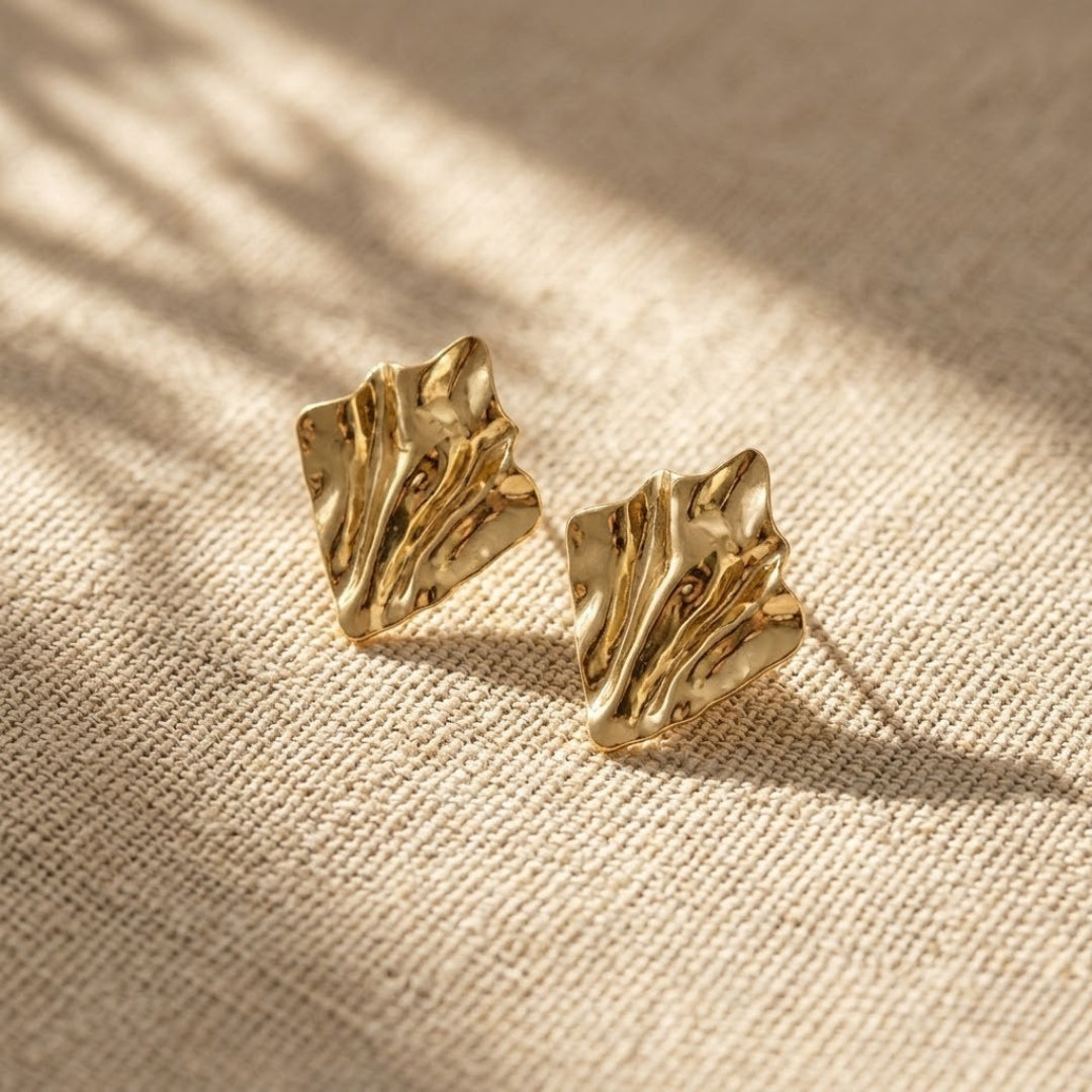 Auric Crinkle Stud Earrings