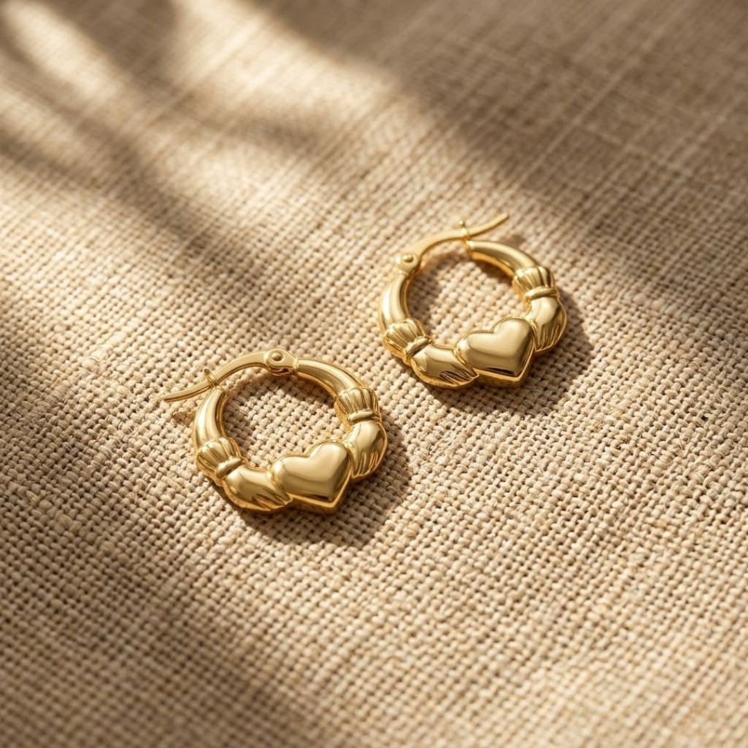 Amora Heart Hoop Earrings