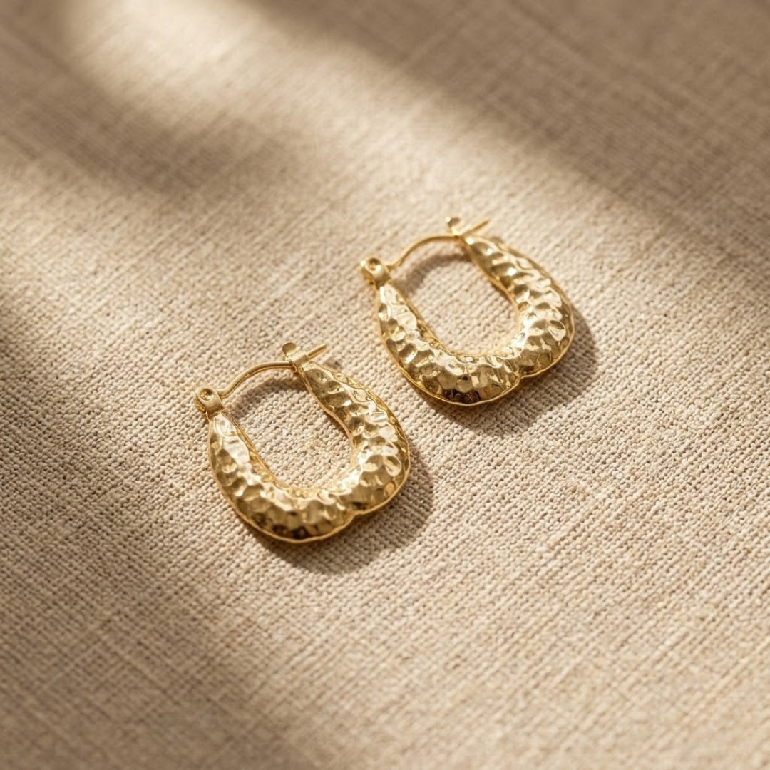 Aurelia Textured Gold Hoop Earrings