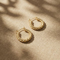 Lunara Twisted Gold Hoop Earrings