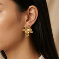 Aurelia Crushed Gold Stud Earrings