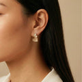 Pearl Enamel Abstract Stud Earrings