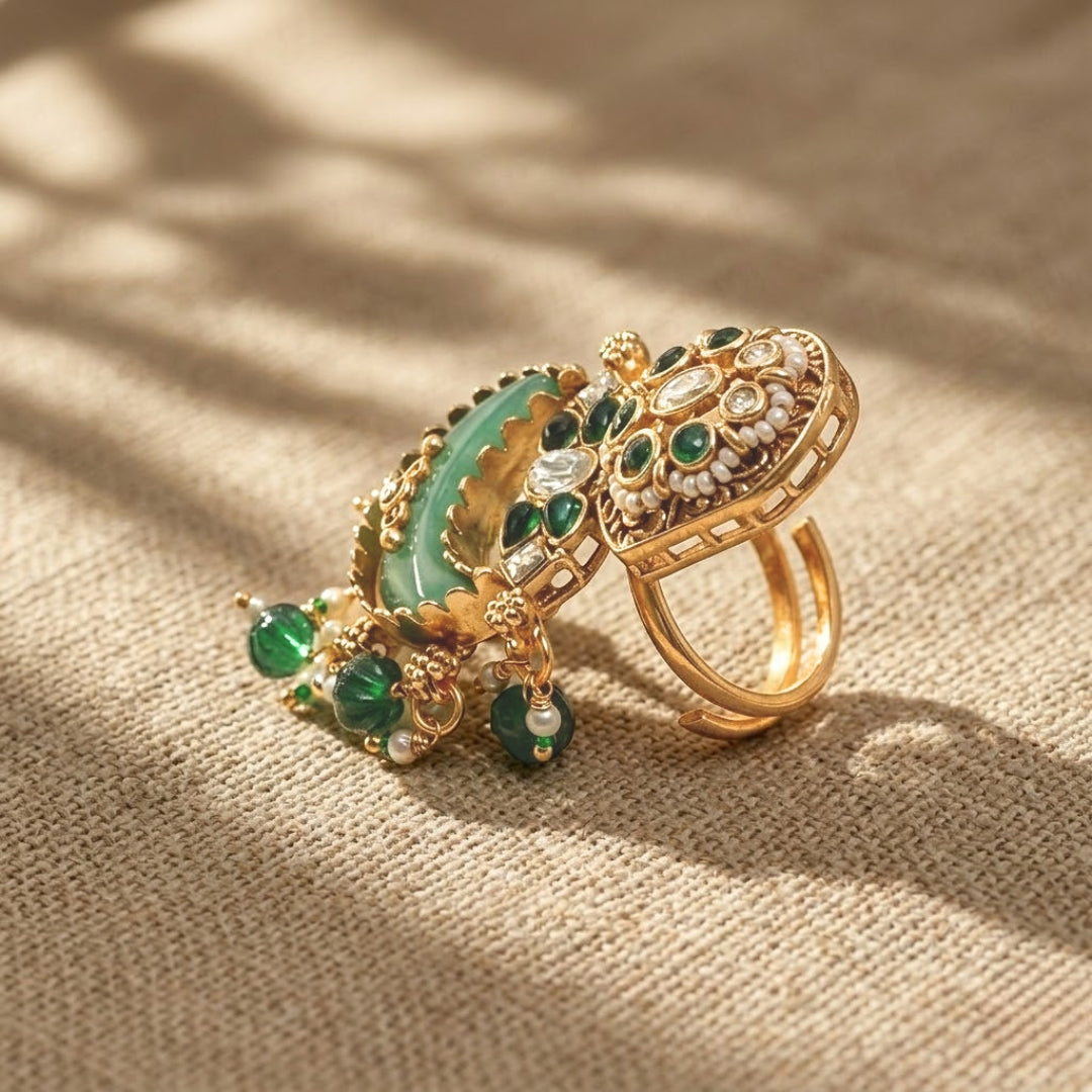 Meher Jade Crescent Ring