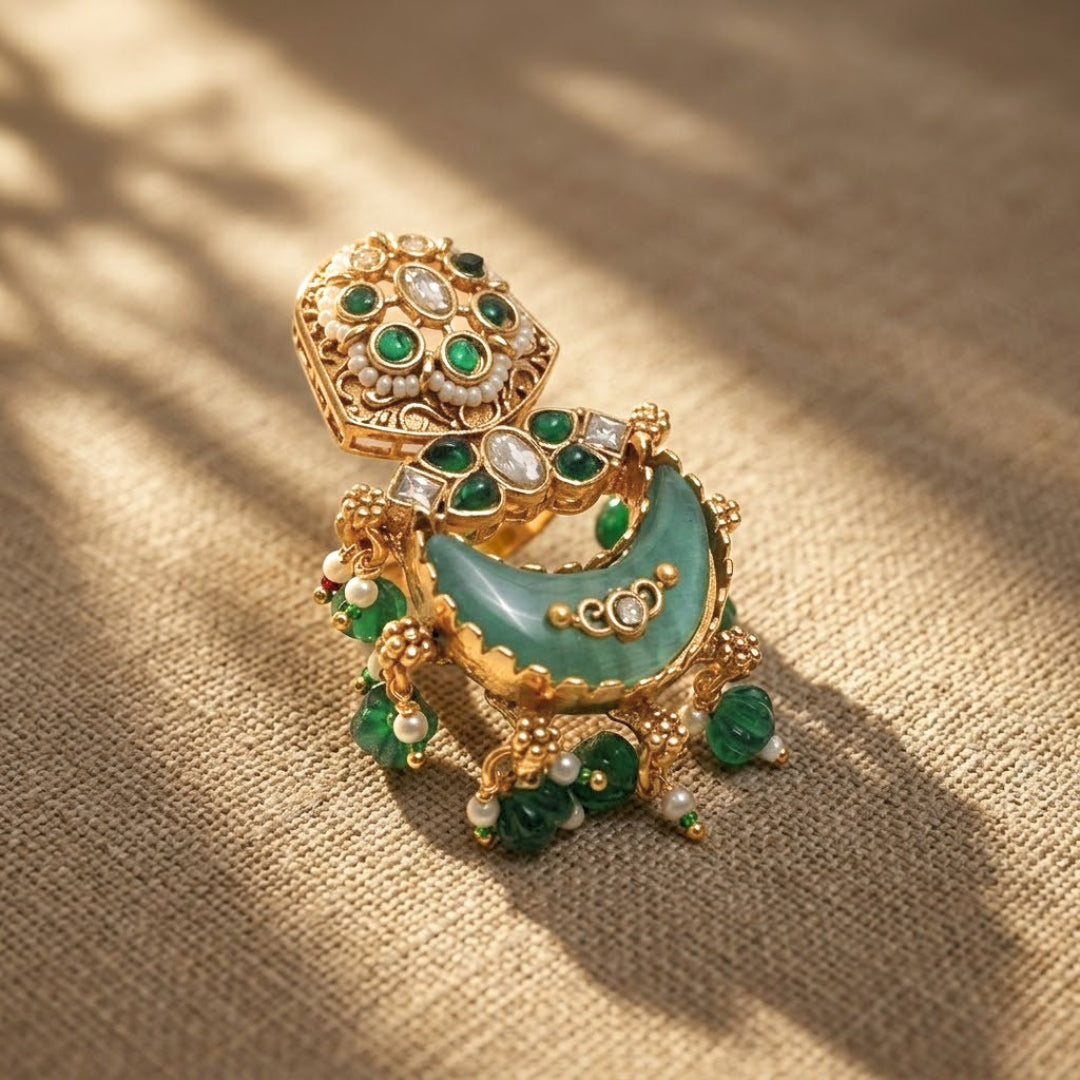 Meher Jade Crescent Ring