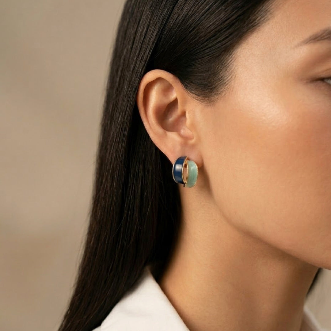 Ocean Muse Enamel Hoop Earrings