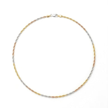 Trinity Twist Necklace – 3 Tone Braided Chain