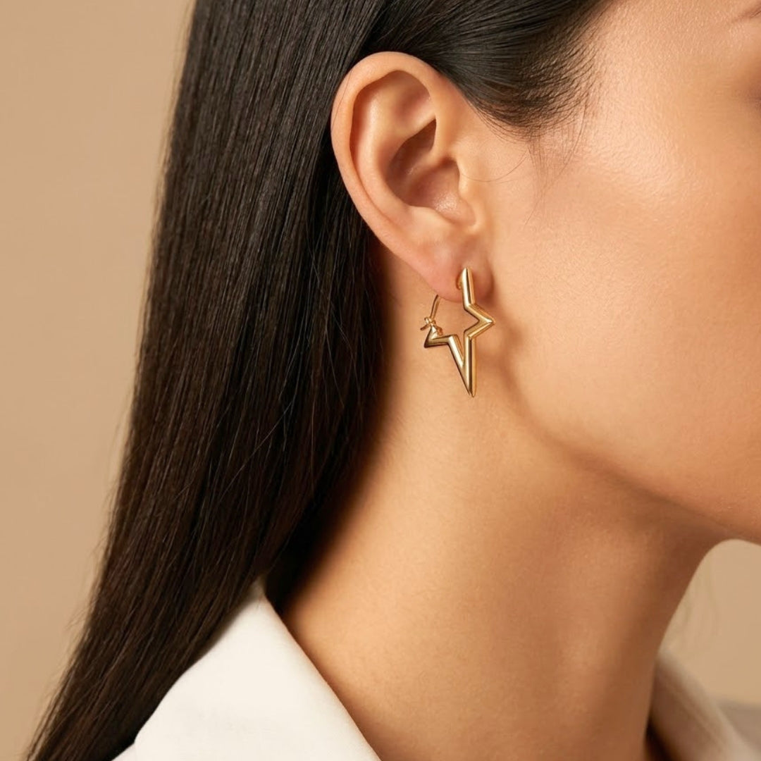 Nova Star Hoop Earrings