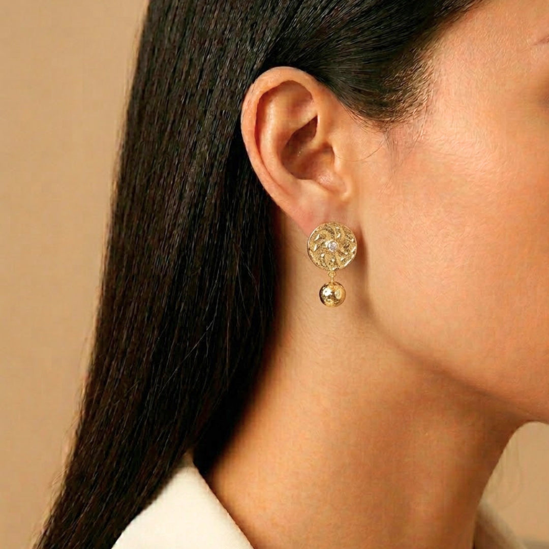 Celeste Drop Ball Earrings