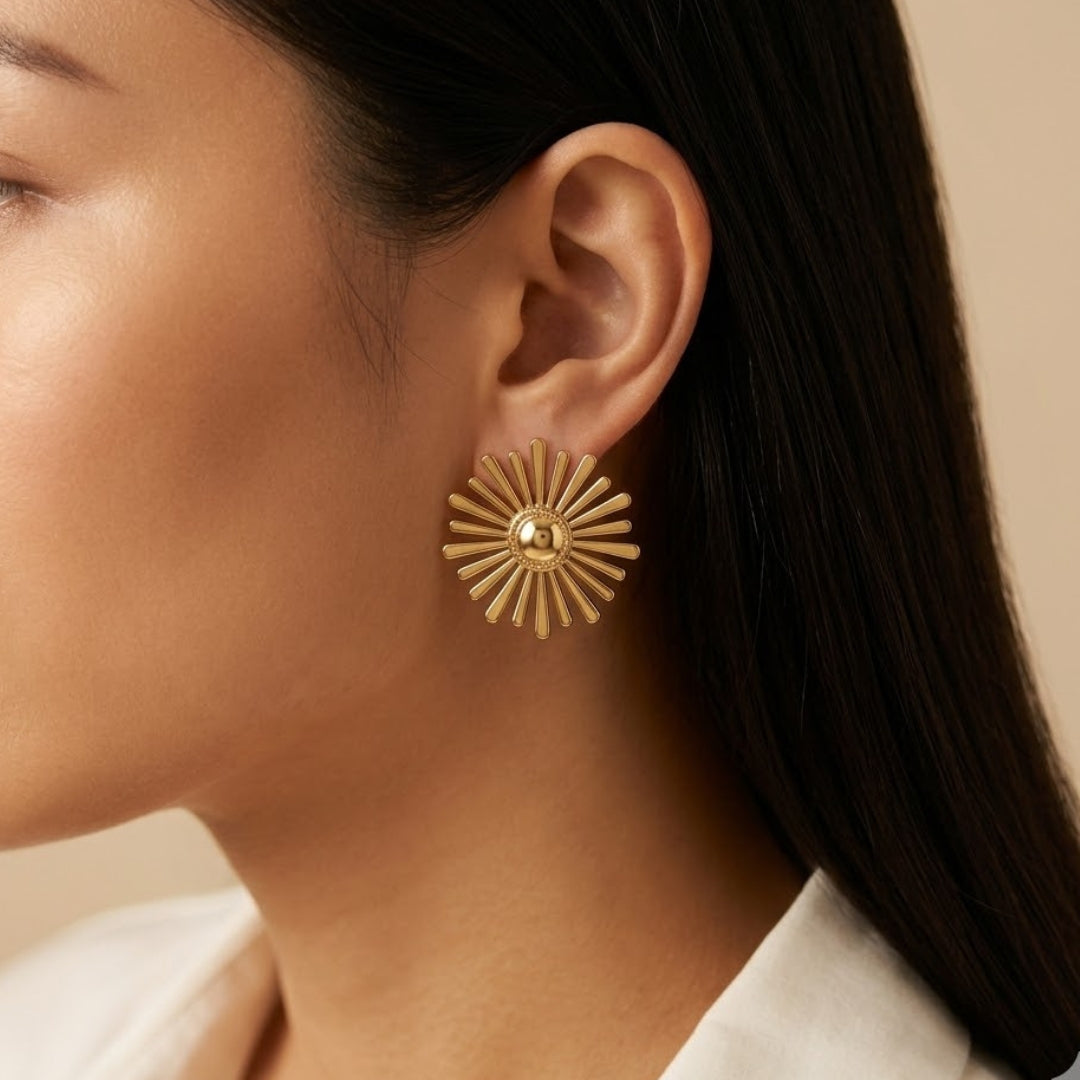 Solara Sunburst Stud Earrings