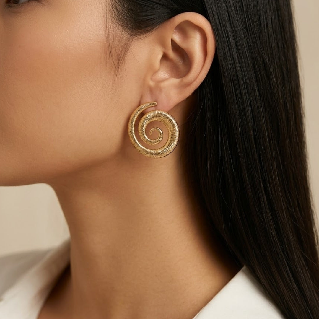 Serpentina Spiral Statement Earrings