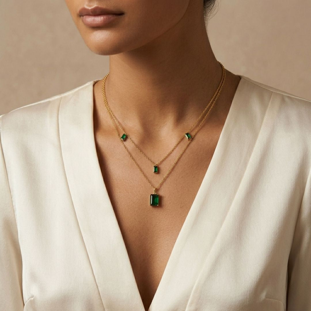 Elara Verde Layered Necklace