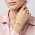 Silver Dual Tone Hammered Bracelet 925