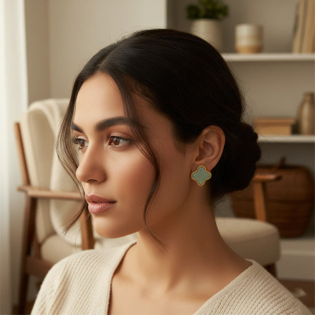 Aquamarine Gold Earrings