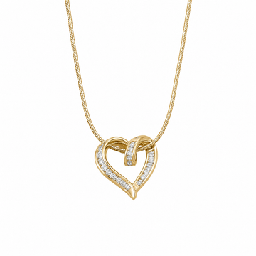 Golden Heart Spark Pendant Necklace