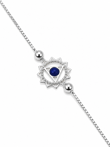 92.5 Silver Lapis Lauzali Chakra Rakhi