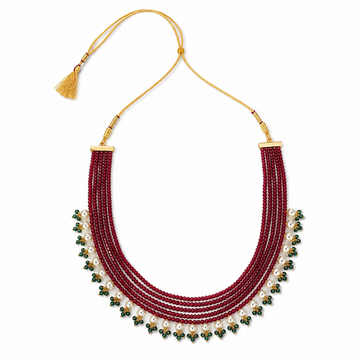 Ruby Royale Pearl Cascade Necklace