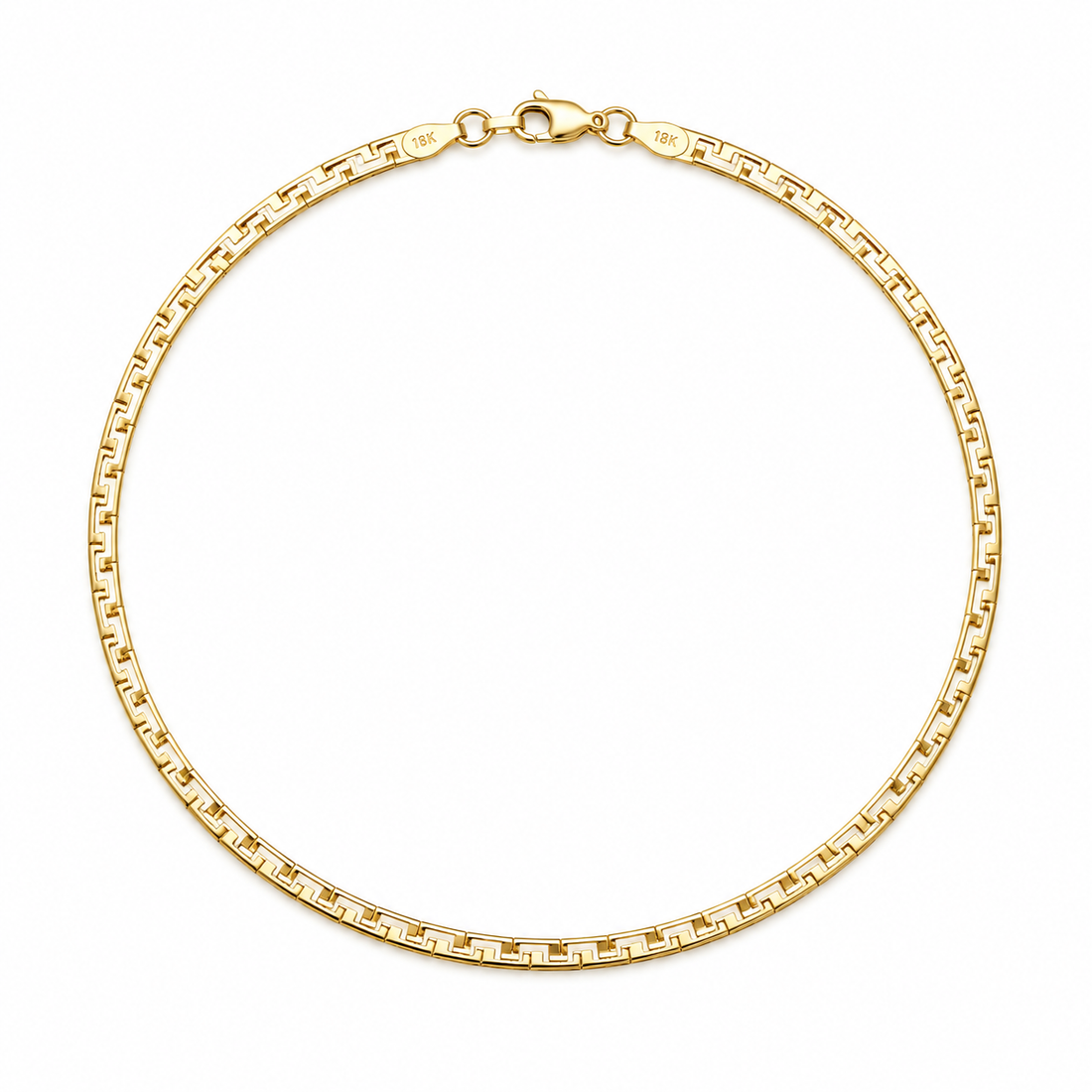 Golden Greek Pattern Anklet (Single)