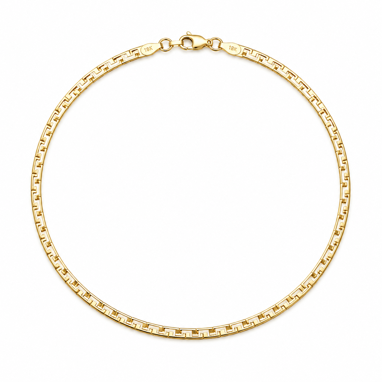 Golden Greek Pattern Anklet (Single)