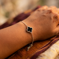 Midnight Clover Charm Bracelet