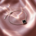 Midnight Clover Charm Bracelet