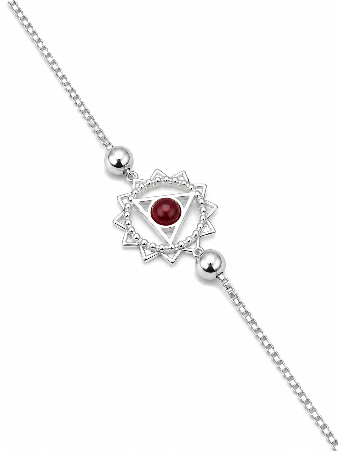92.5 Silver Garmet Chakra Rudraksha Rakhi