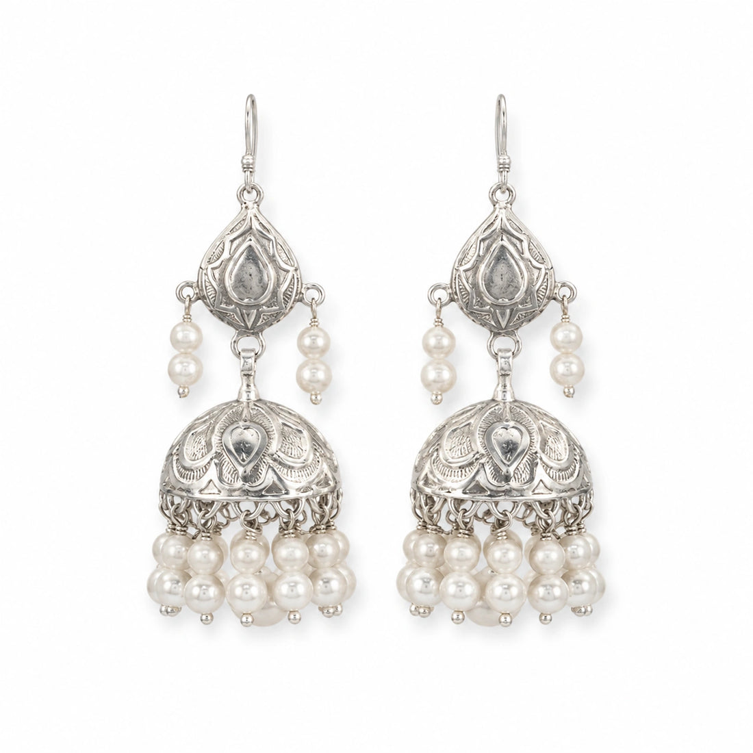 Pearl Jhumkas 925 Silver