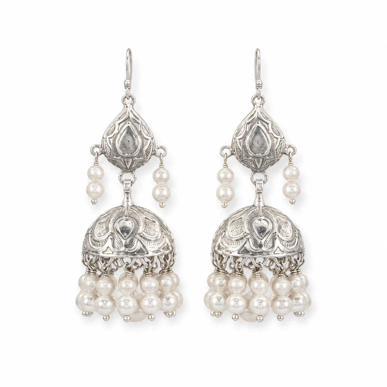 Pearl Jhumkas 925 Silver