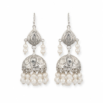 Pearl Jhumkas 925 Silver
