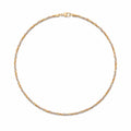 3 Tone Sleek Chain Necklace 925 Silver