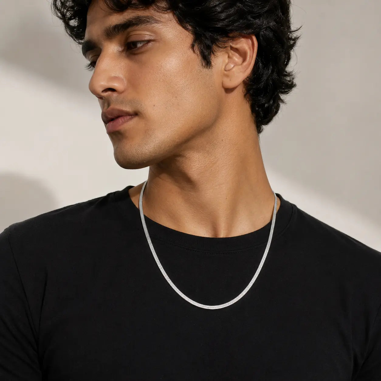 Silver Drift Flat Chain Necklace