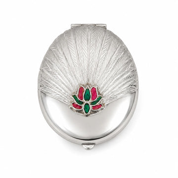 Lotus Kumkum Box with Meenakari Work | 925 Silver 56 Grams