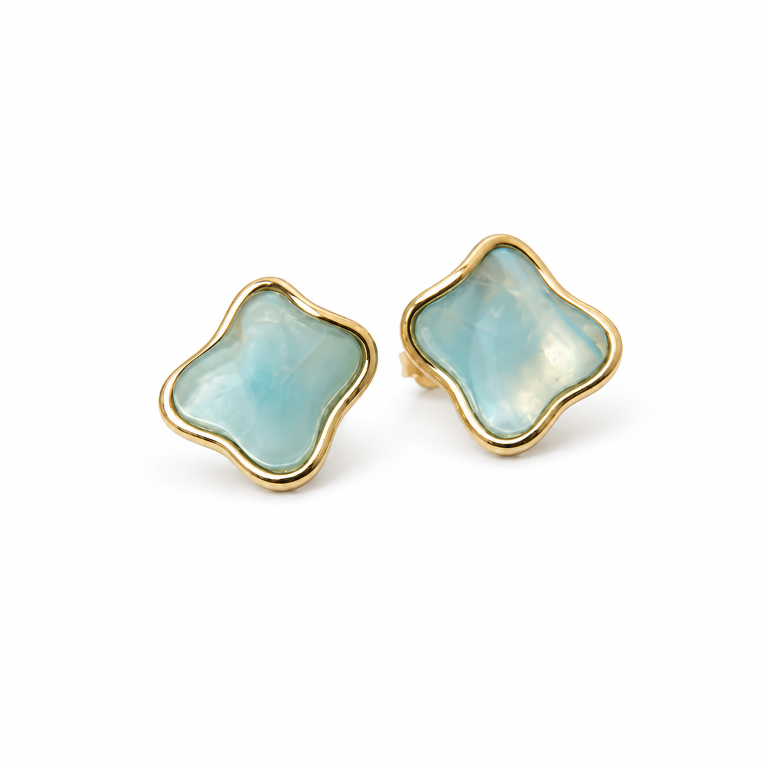Aquamarine Gold Earrings